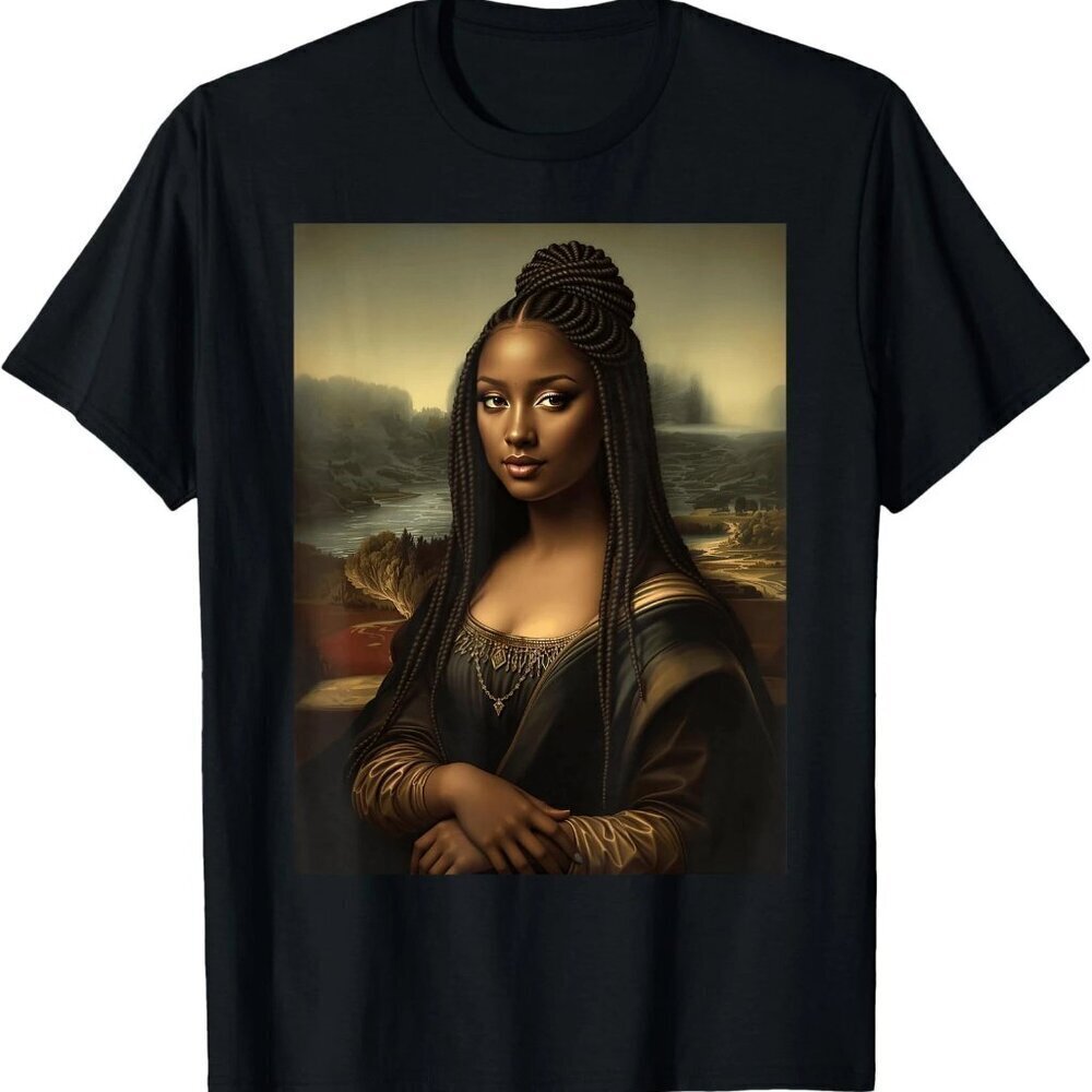 Black Mona Lisa African American Black History Month Funny T-Shirt 152